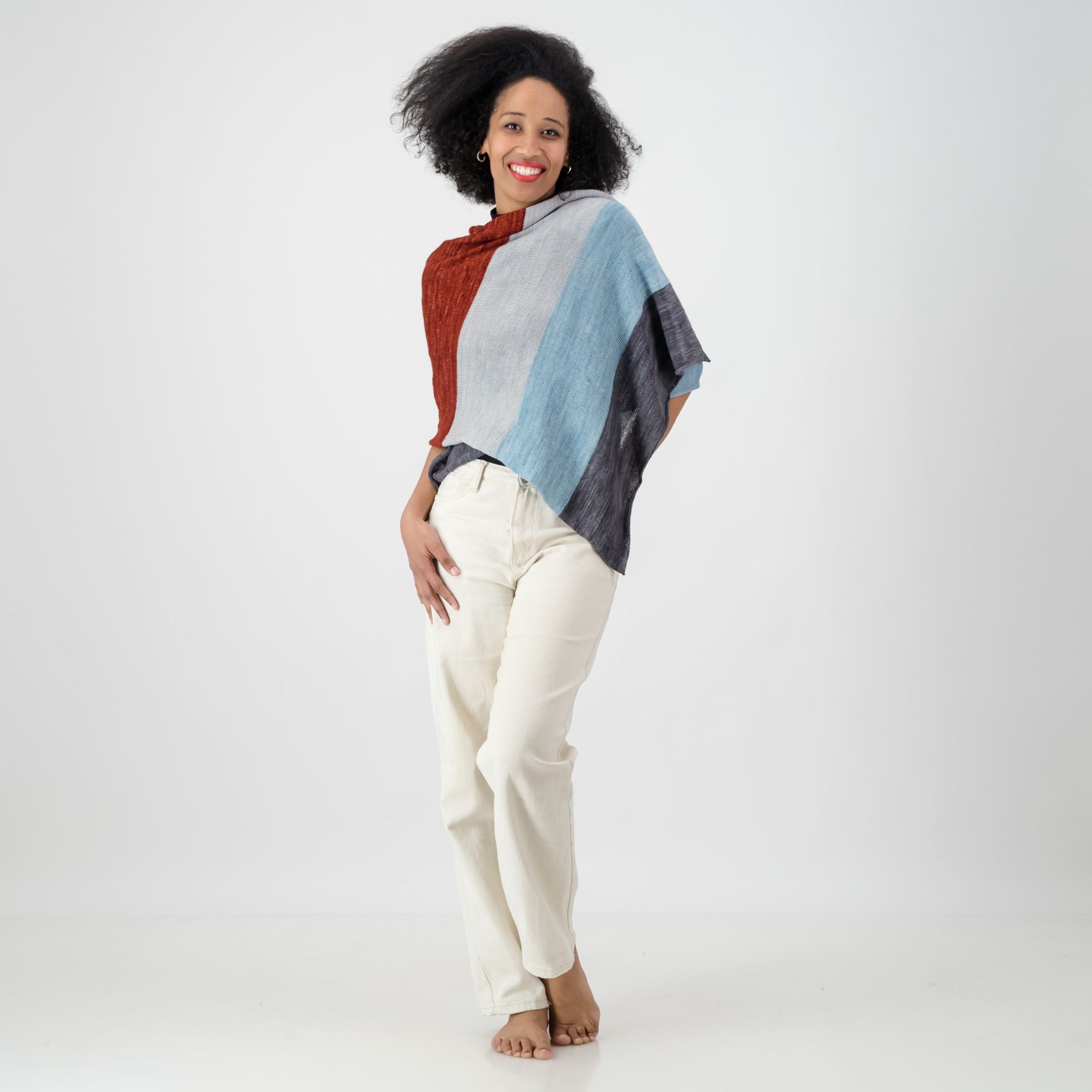 Colourblock Wrap with Rust Red