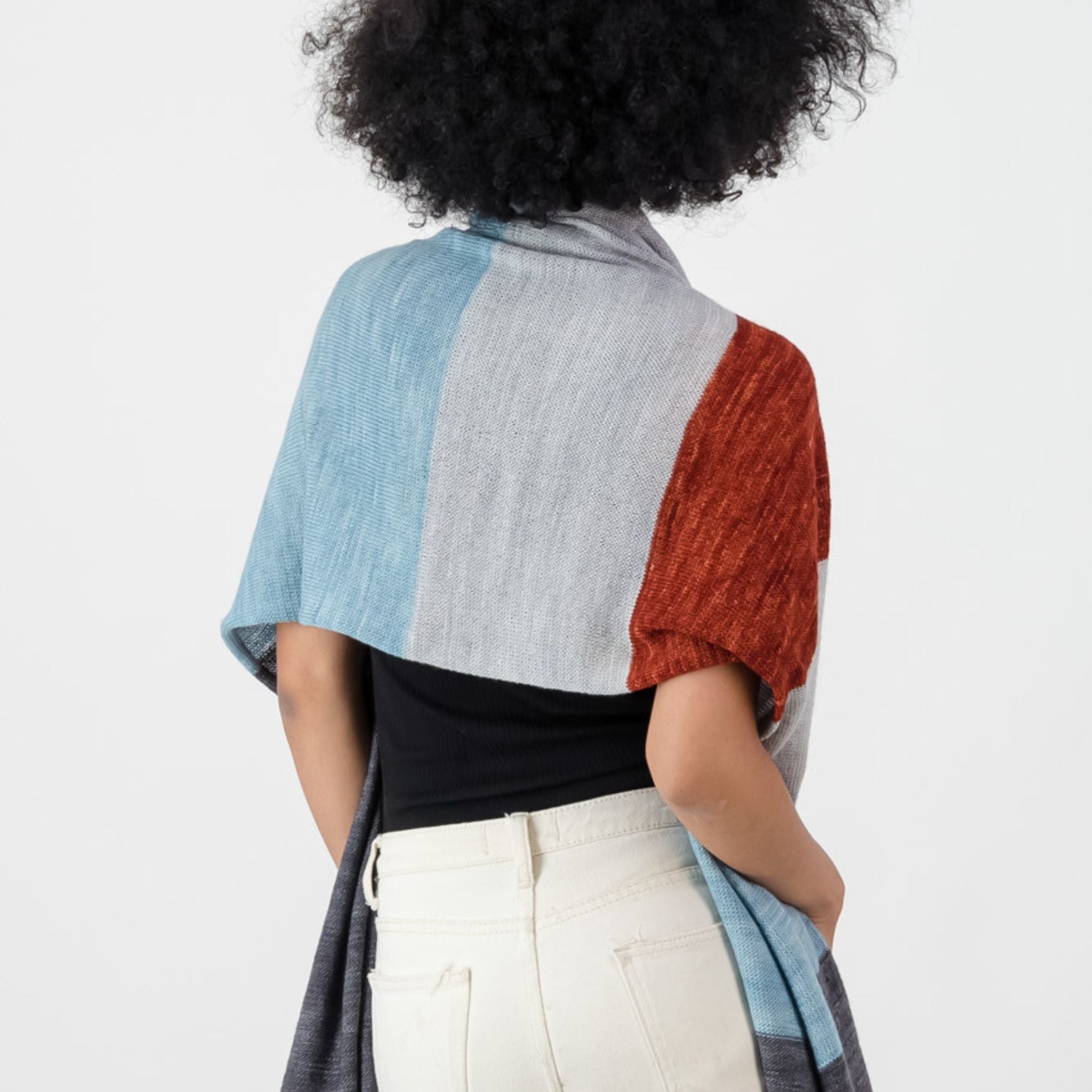 Colourblock Wrap with Rust Red