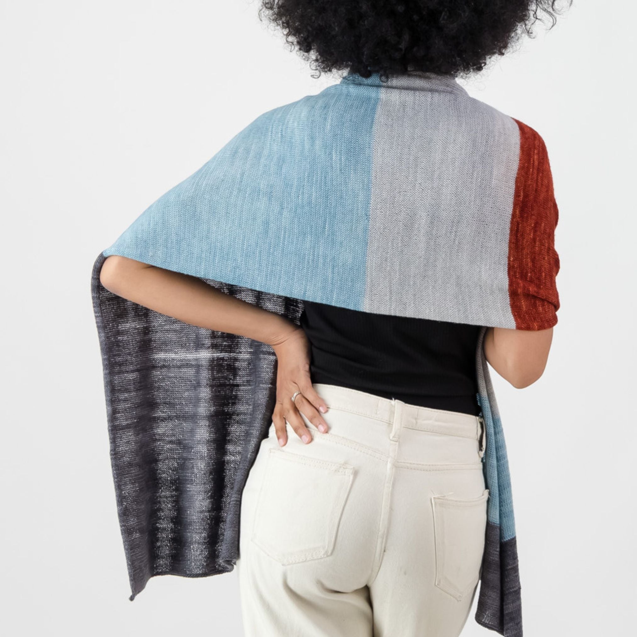 Colourblock Wrap with Rust Red