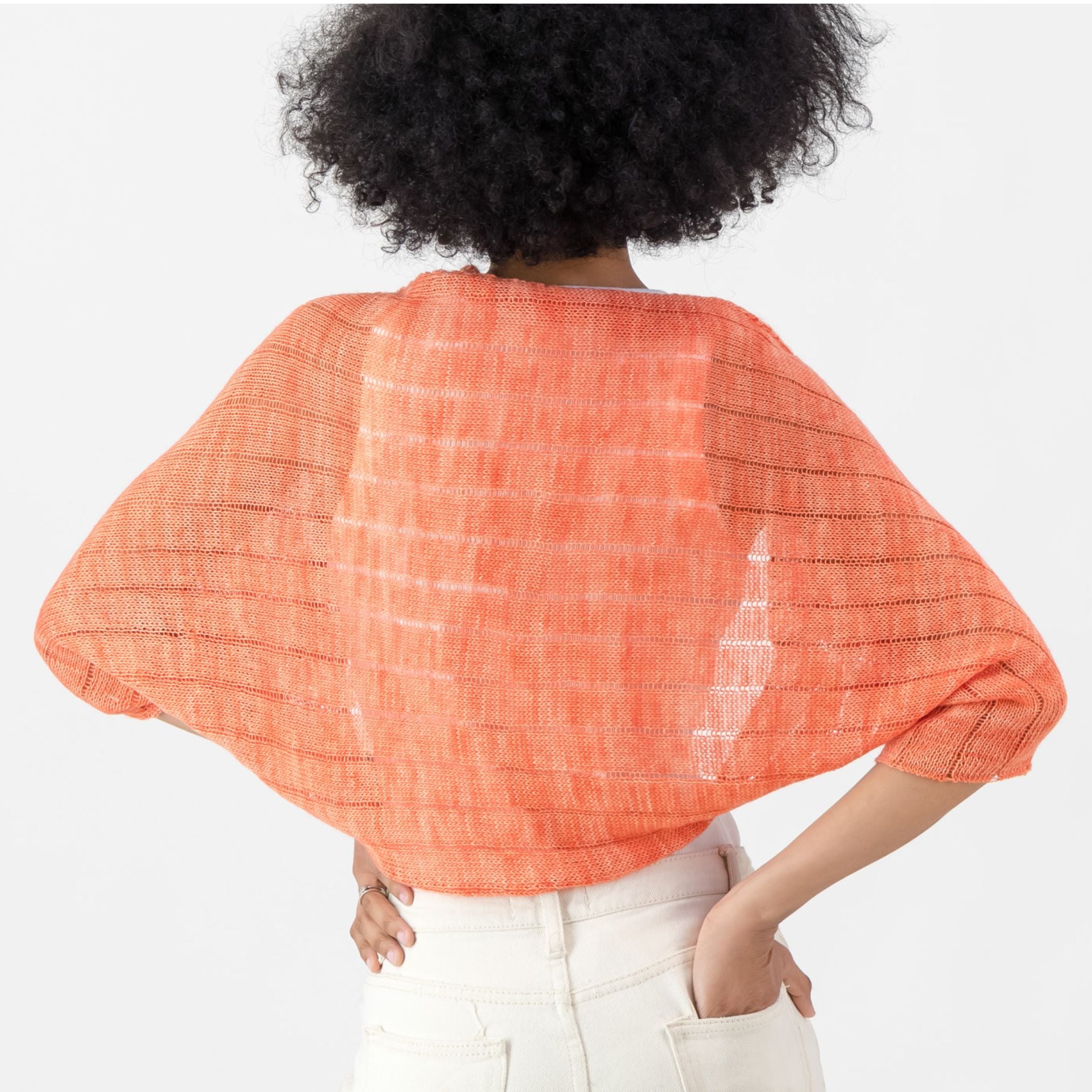 Light Merino Shrug - Coral