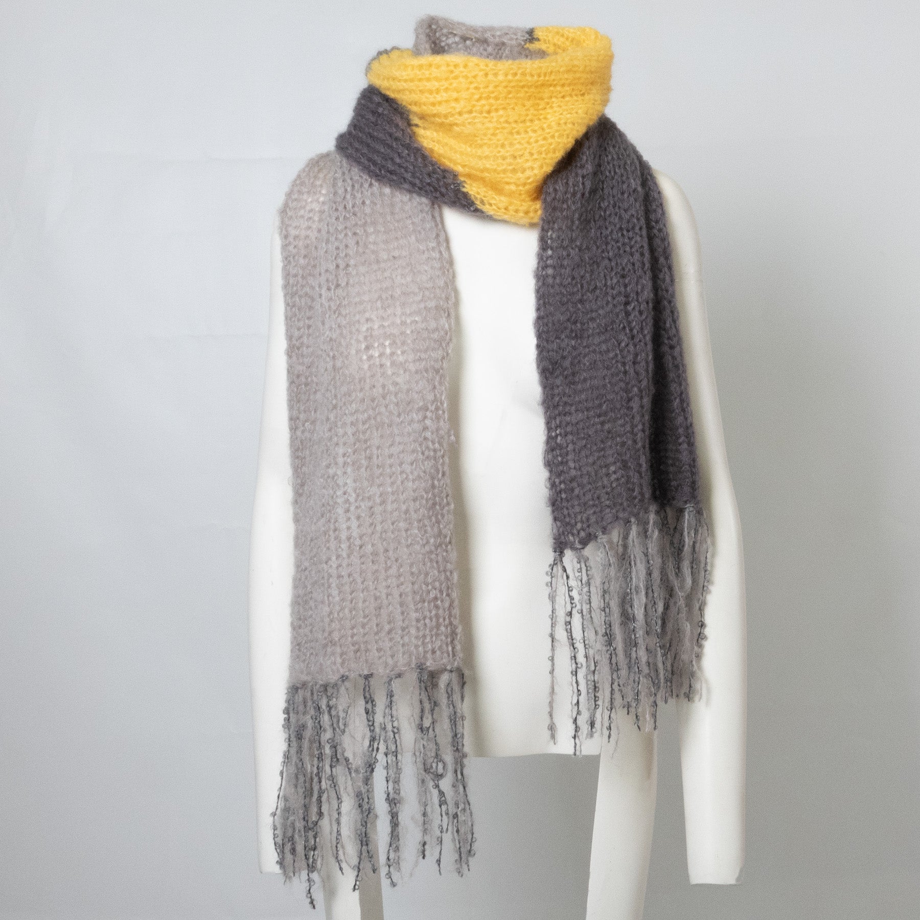 GRAPHIC MOHAIR SCARF - SUNNY